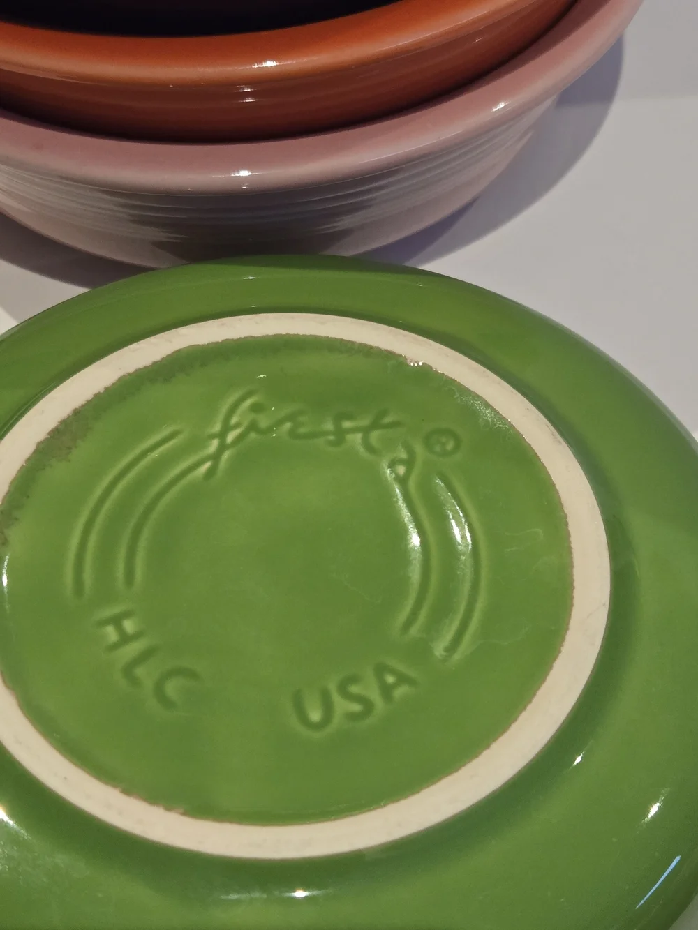 FIESTA Homer Laughlin Coupe Bowls Green Orange Pink Purple Soup 7